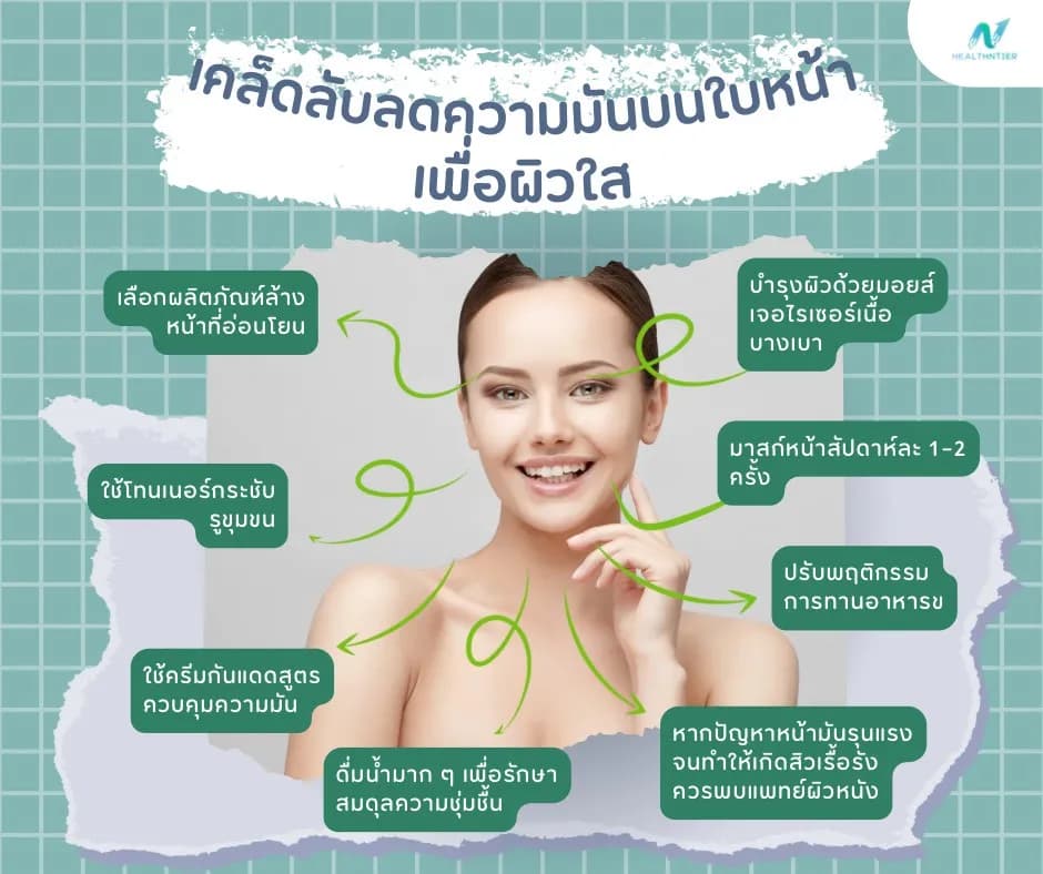 บทความสุขภาพ: วิธีแก้หน้ามันอย่างได้ผล เคล็ดลับลดความมันบนใบหน้าเพื่อผิวใส