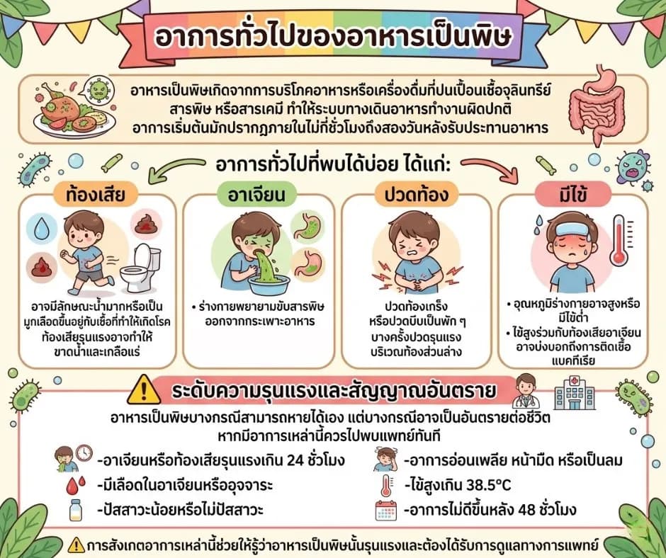 ภาพประกอบด้านสุขภาพ: อาการอาหารเป็นพิษ มีอะไรบ้าง? – สัญญาณเตือนและความรุนแรง