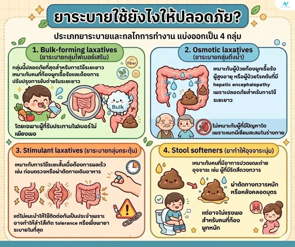 ภาพประกอบด้านสุขภาพ: ยาระบายใช้ยังไงให้ปลอดภัย? ประเภท วิธีกิน ข้อควรระวัง