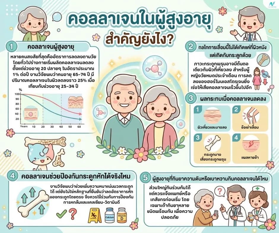 บทความสุขภาพ: คอลลาเจนในผู้สูงอายุ สำคัญยังไง? วิธีเพิ่มที่เหมาะสมที่สุด