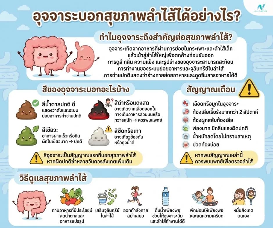 ภาพประกอบด้านสุขภาพ: อุจจาระบอกสุขภาพลำไส้ได้อย่างไร