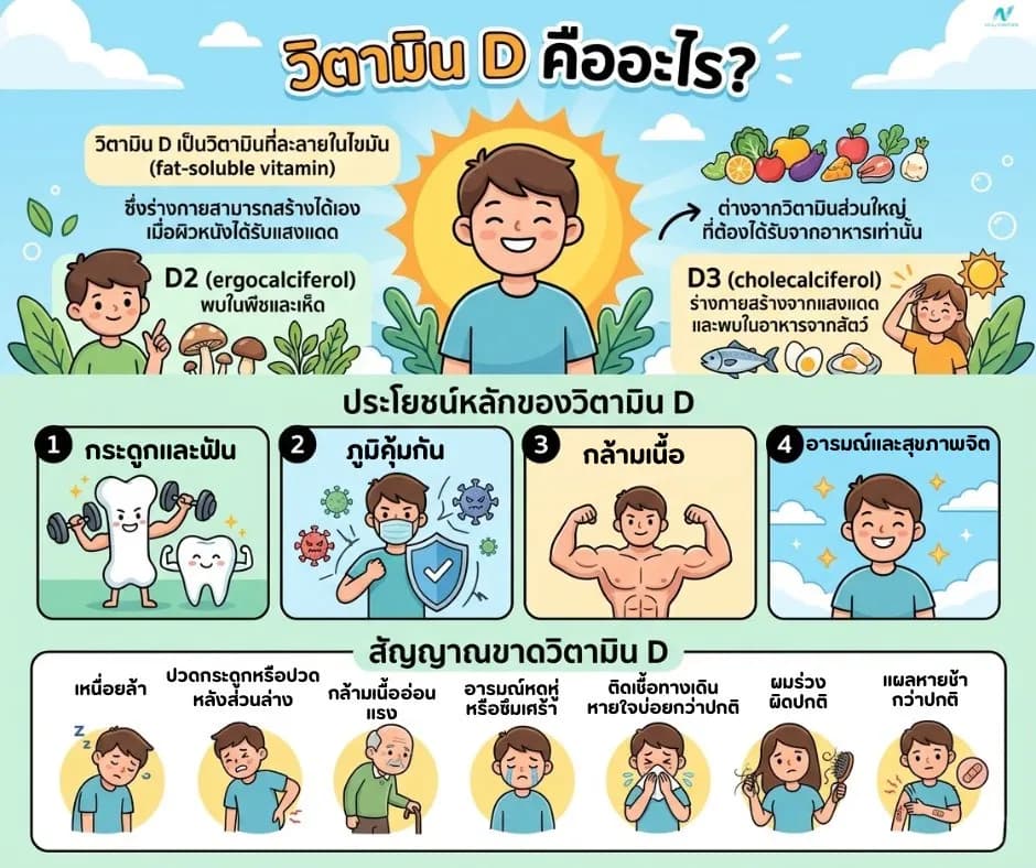 ภาพประกอบด้านโภชนาการ: วิตามิน D คืออะไร? ประโยชน์และปริมาณที่ควรได้รับในแต่ละวัน