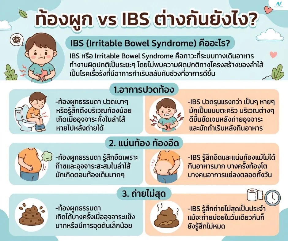 ภาพประกอบด้านสุขภาพ: ท้องผูก vs IBS ต่างกันยังไง? วิธีแยกอาการและรักษา